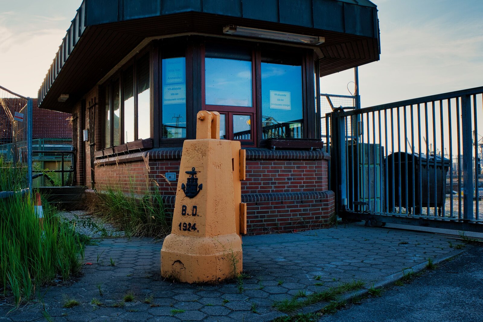 Guardhouse at a secured entrance.